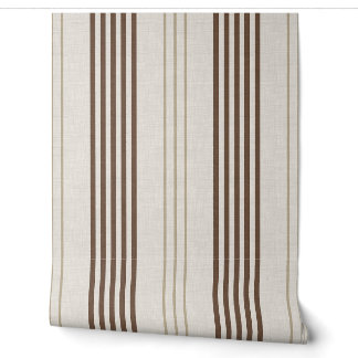 Papel Pintado Clásico patrón de raya de beige marrón
