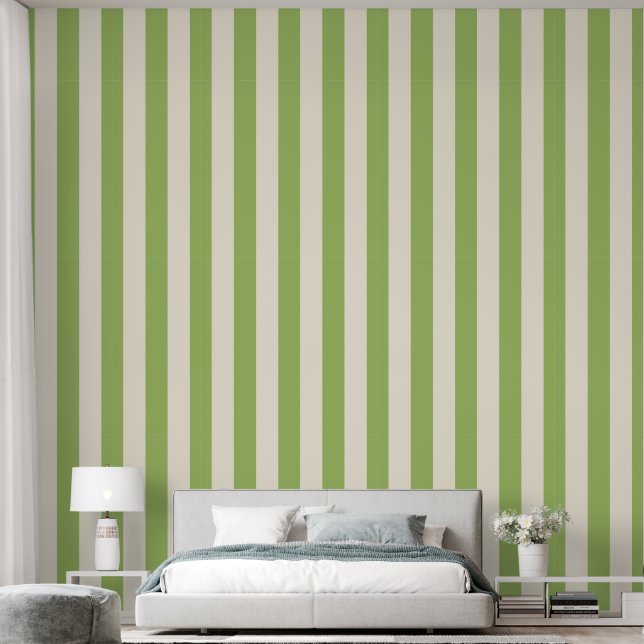 Papel Pintado Clásico Patrón de Raya Vertical Ancha de Cabanas V (Dormitorio)