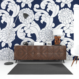 Papel Pintado Clásicos motivos florales blancos europeos