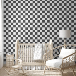 Papel Pintado Classic dark grey checkerboard