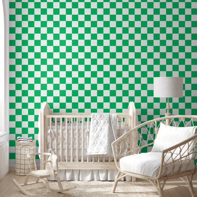 Papel Pintado Classic green checkered  (Niños)