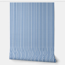 Papel Pintado Classic Nautical Blue and White Ticking Stripe