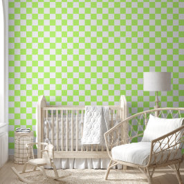Papel Pintado Classic visual lime checkerboard
