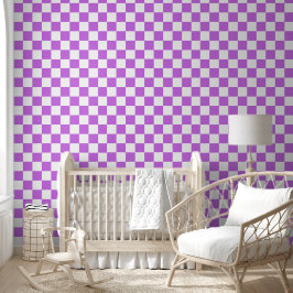 Papel Pintado Classic visual magenta checkerboard