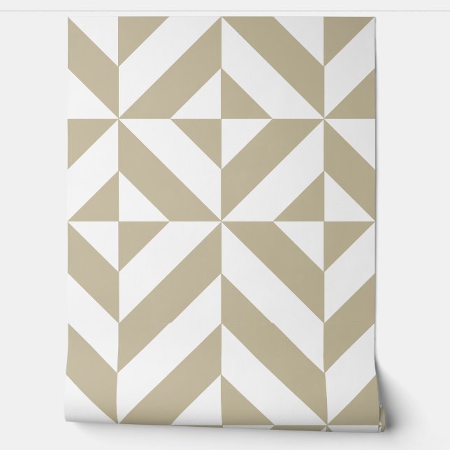 Papel Pintado Clay Beige Geometric Deco Cube (Desenrollar)