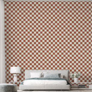 Papel Pintado Clay de 2" Rojo-Marrón y marfil-blanco