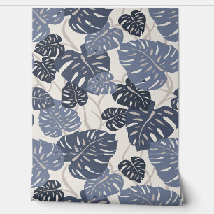 Papel Pintado Cliff Hanger Hawaiian Monstera Leaf - Indigo