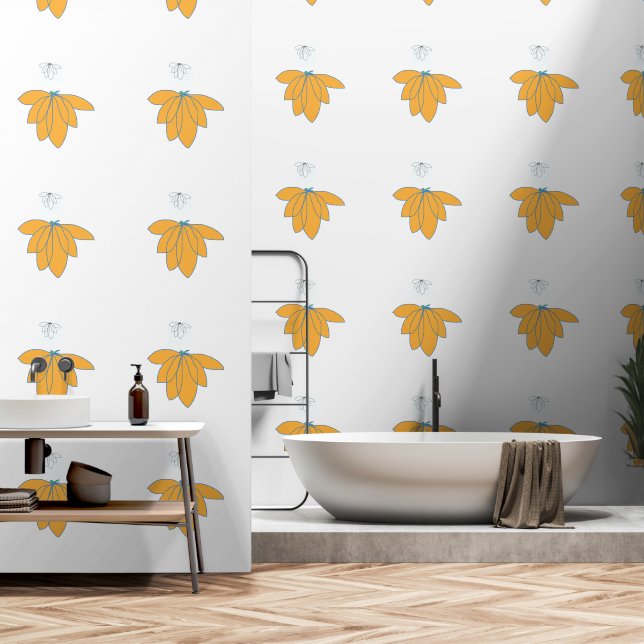 Papel Pintado Clusters Gold Leaf (Baño)