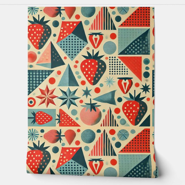 Papel Pintado Cochera de fresa de cocina (Desenrollar)