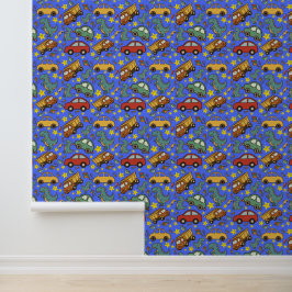 Papel Pintado Coches de juguete y dinosaurios