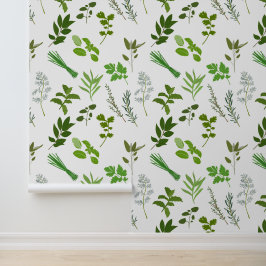 Papel Pintado Cocina culinaria verde de hierbas aromáticas