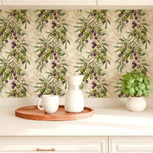Papel Pintado Cocina de la granja del ramo de olivo