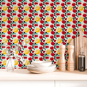 Papel Pintado Cocina de tablero de frutas retro
