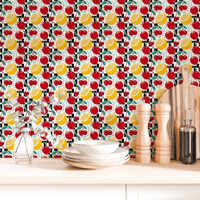 Papel Pintado Cocina de tablero de frutas retro (Subido por el creador)