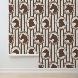 Papel Pintado Cocina rústica de granja Barnyard Mocha raya de ti