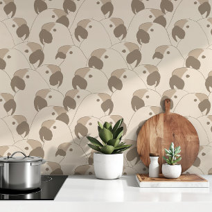 Papel Pintado Cockatoos minimalistas en neutrales