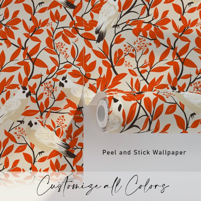 Papel Pintado Cockatoos otoñales en el follaje de Crimson (Subido por el creador)