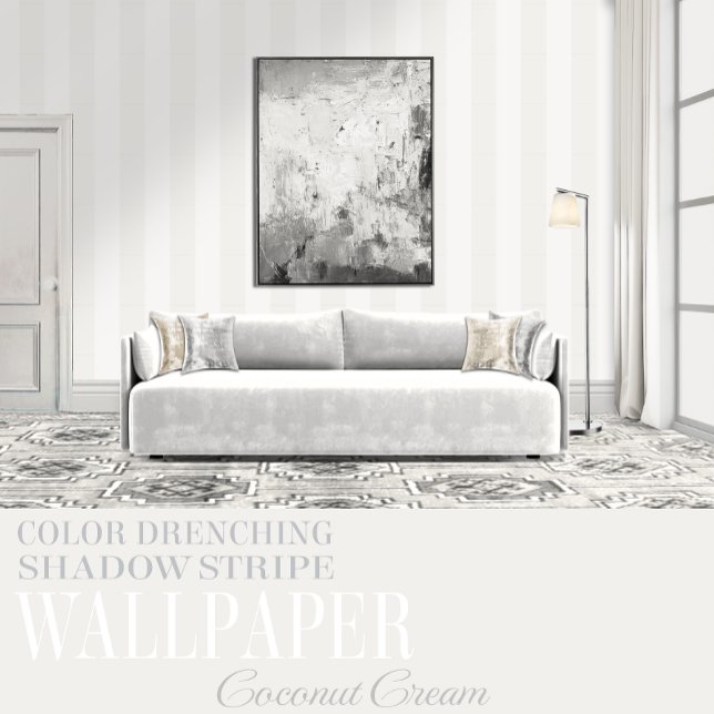 Papel Pintado Coconut Cream Seis Pulgadas Franja Sombra Blanca (Subido por el creador)