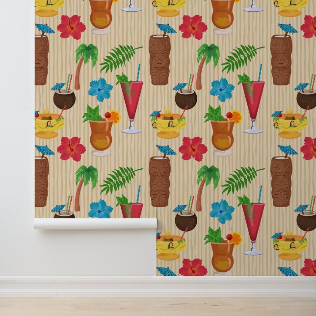 Papel Pintado Cócteles tropicales de Tiki (Solicitud)