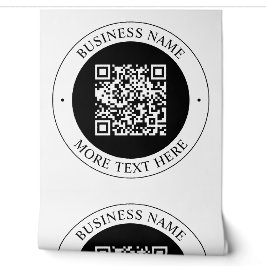 Papel Pintado Código QR con nombre de empresa editable texto cir