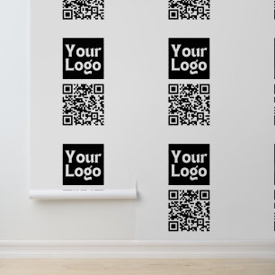 Papel Pintado Código QR editable y su logotipo comercial o image