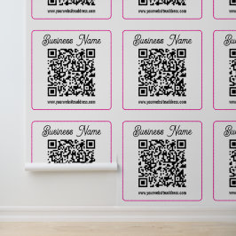 Papel Pintado Código QR escaneable con letra cursiva manuscrita