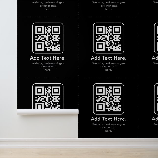 Papel Pintado Código QR escaneable moderno | Negro, blanco y gri (Solicitud)