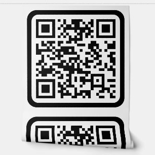 Papel Pintado Código QR moderno editable Blanco negro o cualqu