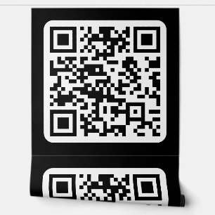 Papel Pintado Código QR moderno editable Negro Blanco o cualqu