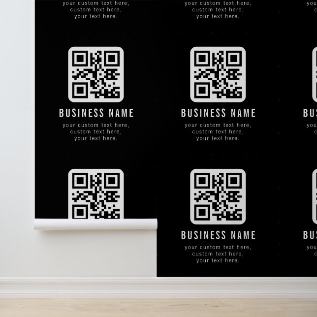 Papel Pintado Código QR personalizable y diseño de texto editabl (Solicitud)