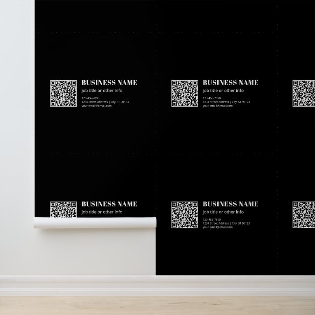 Papel Pintado Código QR personalizado y texto retro-moderno edit (Solicitud)