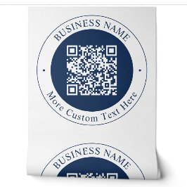 Papel Pintado Código QR y texto personalizables | Azul marino os