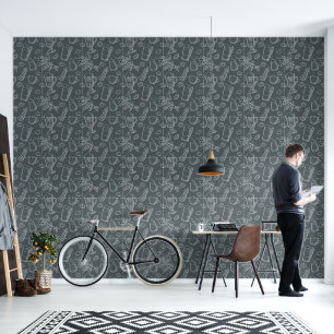 Papel Pintado Coffee House Chalk Board Art