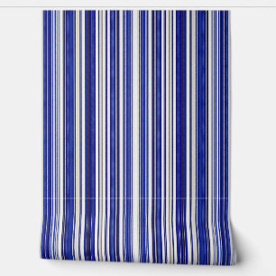 Papel Pintado Colección de franjas de barco azul de la marina de