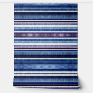 Papel Pintado Colección de franjas de barco azul de la marina de