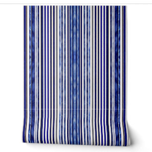 Papel Pintado Colección de franjas de barco azul de la marina mo