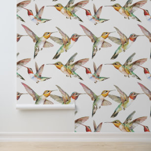 Papel Pintado Colibrí Acuarela