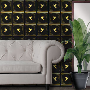 Papel Pintado Colibrí de Oro Negro 