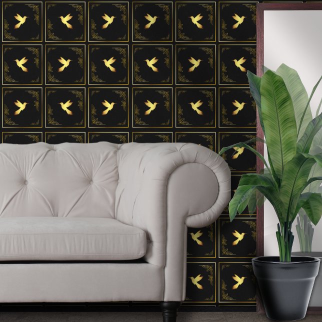 Papel Pintado Colibrí de Oro Negro  (Subido por el creador)