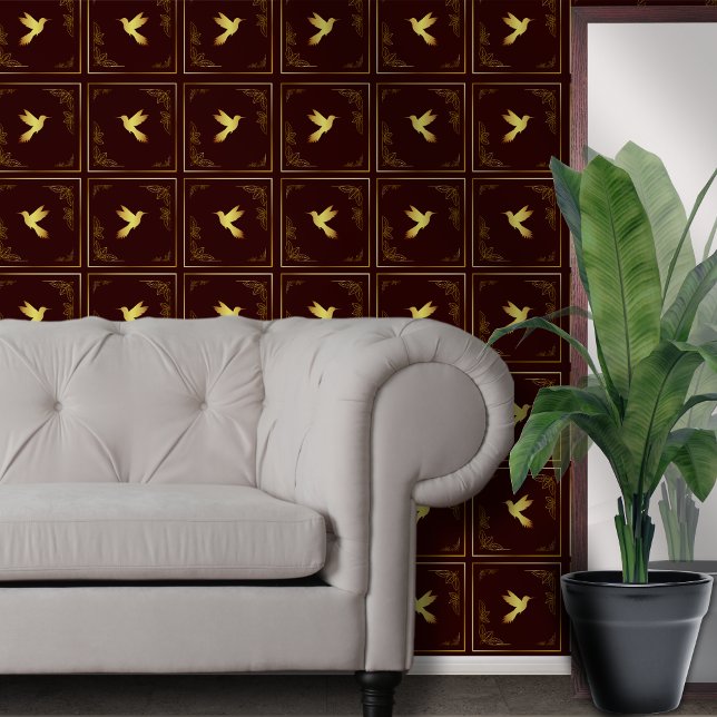 Papel Pintado Colibrí dorado de Borgoña (Subido por el creador)