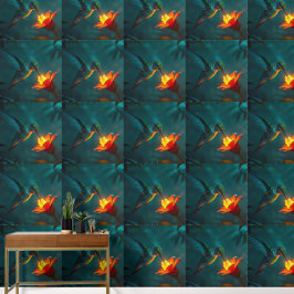 Papel Pintado Colibrí en el jardín