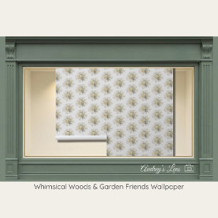 Papel Pintado Colibrí   Fondo floral blanco