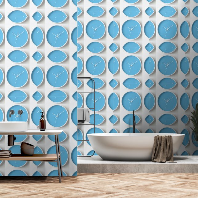 Papel Pintado Collage de bloques Sky Blue (Baño)