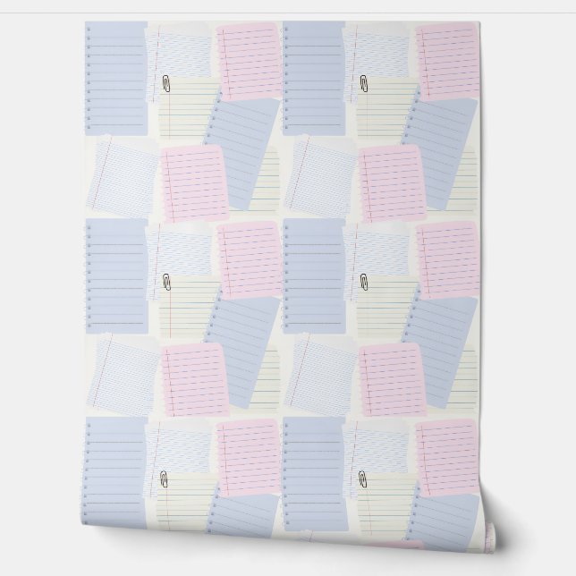 Papel Pintado Collage de documentos escolares (Desenrollar)