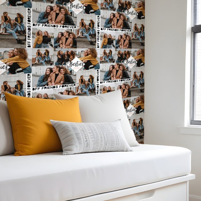 Papel Pintado Collage de fotos Fun Trendy BFF Best Friends Forev (Fun Trendy BFF Best Friends Forever Photo Collage Wallpaper)