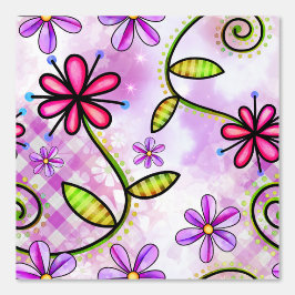Papel Pintado Collage holográfico de arcoiris floral