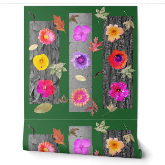 Papel Pintado Collage inspirado en la naturaleza dinámica vibran