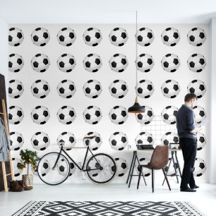 Papel Pintado Color blanco del Personalizado de bolas de fútbol