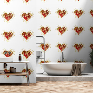 Papel Pintado Color blanco del Personalizado rojo dorado del cor