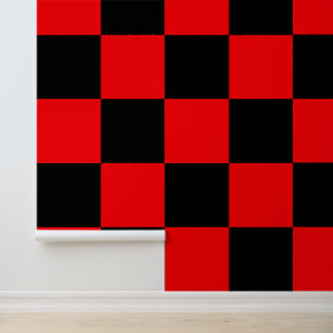 Papel Pintado Color del Personalizado de verificación negro y ro